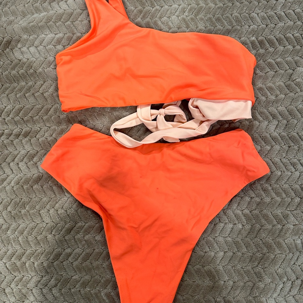 Orange swimsuit bikini